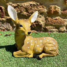 Resin Sitting Spotted Deer