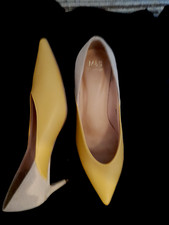 Marks & Spencer Collection 'Insolia' Mustard/Grey Court Shoes Pointed Toe 6.5