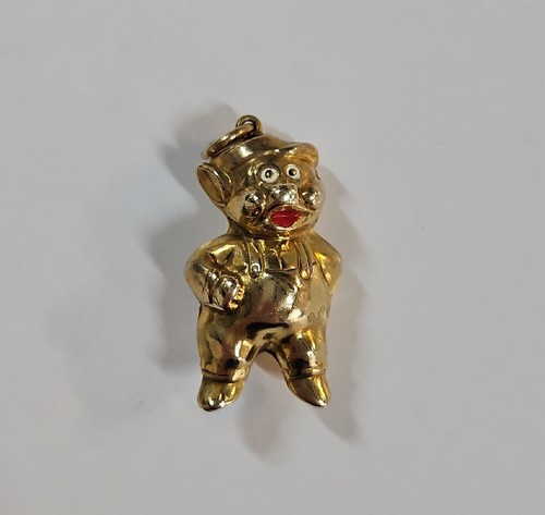 9ct yellow gold pig - yellow, pendant