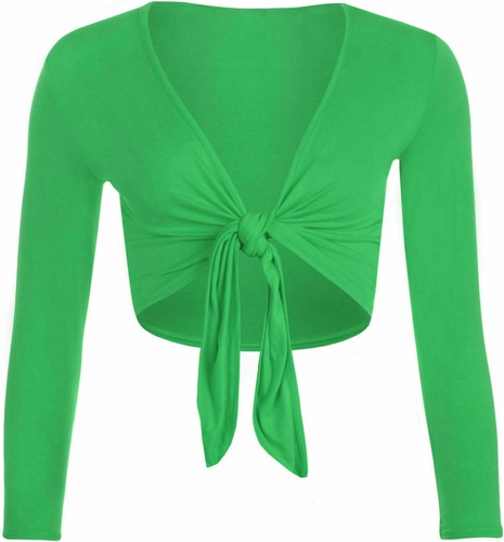 Knot tie front shrug short - front,