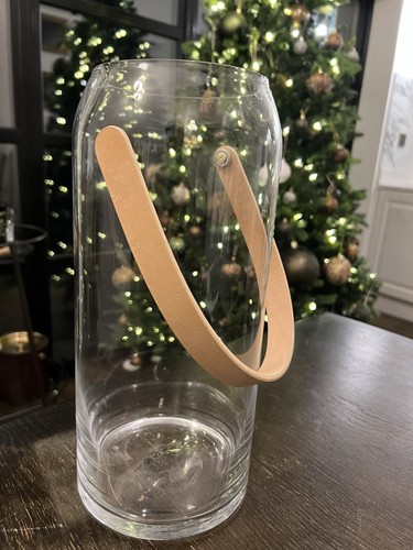 Large glass hurricane vase - large,