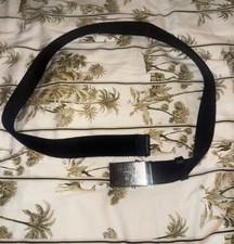 Prada adjustable buckle black & silver belt 95cm