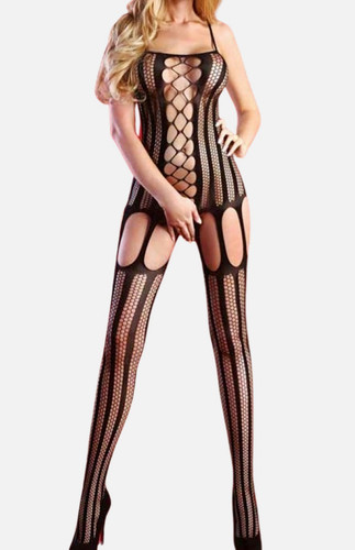 Sexy mesh strip bodystocking - sexy,
