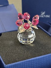 Swarovski vase of rose tulips