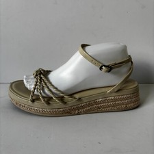 Next Forever Comfort Cream Strappy Sandals Knot Detail Espadrille Sole Size 6.5