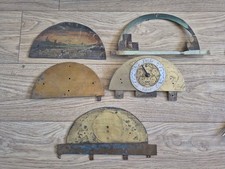 Antique Longcase Grandfather Clock Face Dial Arch Tops Painted & Brass T20