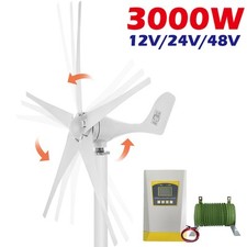 3KW Wind Generator Turbine 12V 24V 48V Power Hybrid MPPT Charger Controller Kit