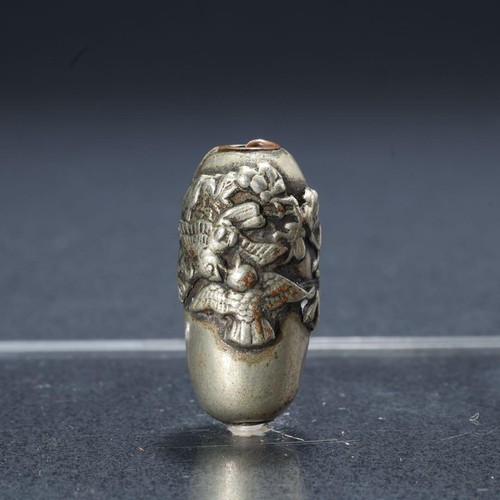 Metal ojime bead - ojime, floral