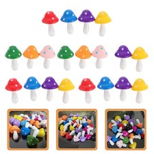 40 pcs  Mushroom Accessories Wooden Mushroom Ornaments Garden Home Decorations