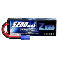 Zeee 2S Lipo Battery 7.4V 5200mAh 50C Hard case Battery with Deans T Plug for RC