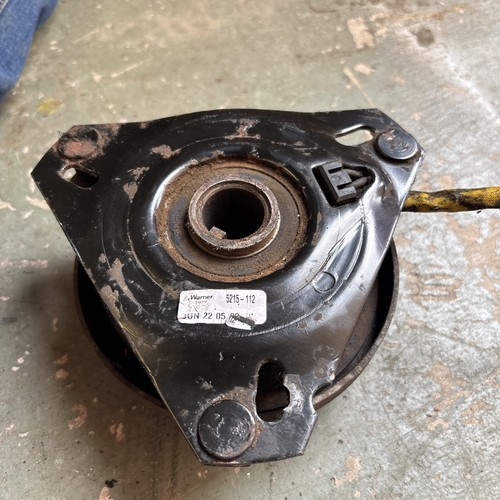 Ride mower warner - on, clutch
