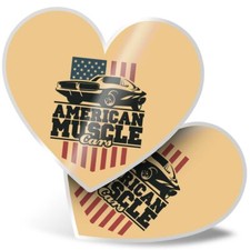 2 x Heart Stickers 10 cm - American Muscle Car #14417