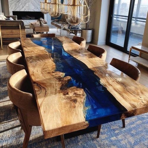Epoxy resin table dining - table,