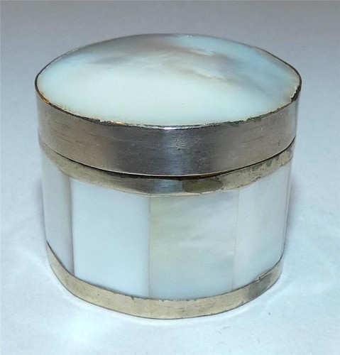 Mother pearl pill box - of,