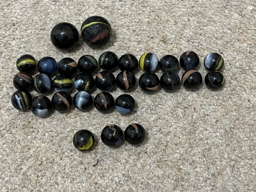 Vintage black swirl - black, glass