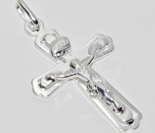 Sterling silver crucifix - silver,
