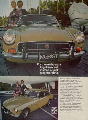 1972 mgb yellow - mg, coupe