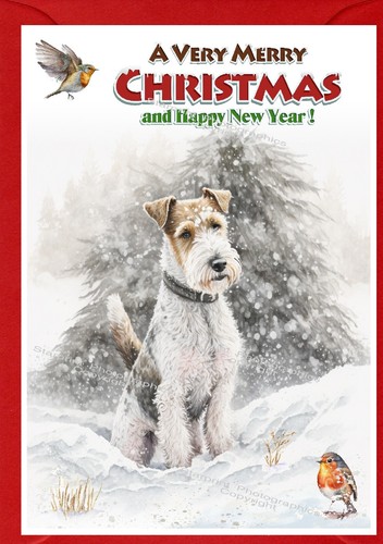 Wire fox terrier dog - dog, christmas