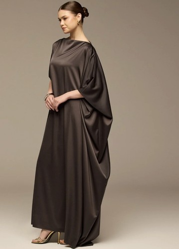 Satin cape drape kaftan - satin, size