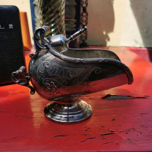Silverplate tiny coal scuttle