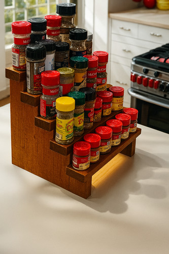 Rustic wooden spice rack - wooden,