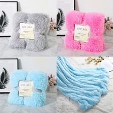 Faux Fur Fleece Throw Soft Warm Mink Large Sofa Bed Blanket Shaggy Bedroom 