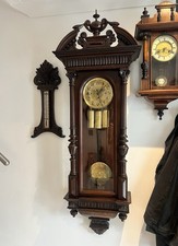 1881 Gustav Becker Engraved Triple Weight Grande Sonnerie Vienna Mahogany Clock