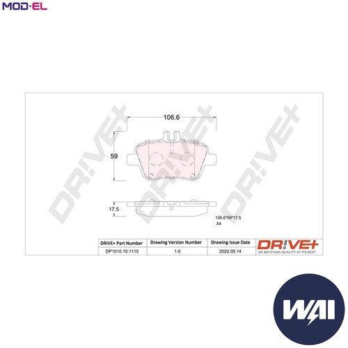 Brake pad set disc - brake,