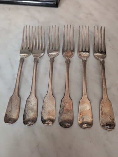 Set hallmarked silverfiddle - set, 6
