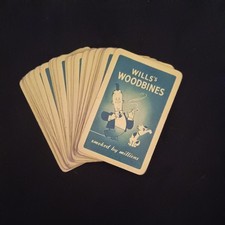 Wills's Wild Woodbine Cigarettes Plastic Coated Playing Cards Used- Missing QD