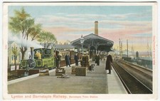LYNTON & BARNSTAPLE STATION, BARNSTAPLE TOWN STATION - Devon Railway Postcard