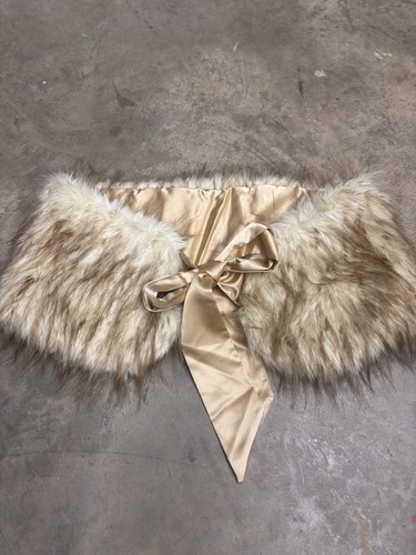 Faux fur bridal wrap stole - faux,