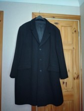 Mens Formal Black Overcoat Crombie Funeral Masonic  Peaky Blinders 54 "  Chest