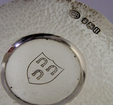1962 ARTS & CRAFTS STERLING SILVER DISH FARRIERS GUILD HORSE SHOES LIVERPOOL