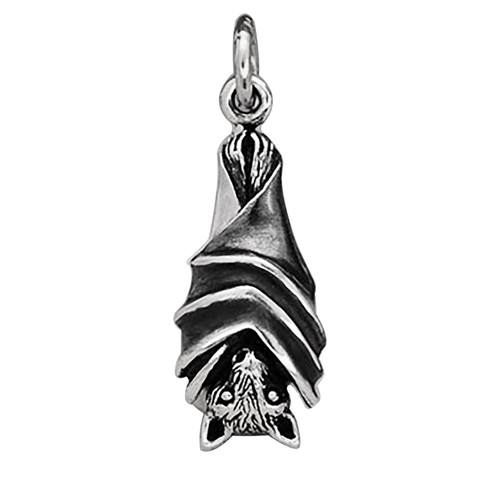 Sterling silver hanging bat - sterling,