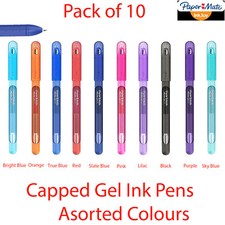 PaperMate Pack of 10 Roller ball Quick Drying Ballpoint  Liquid Gel Ink Pens 