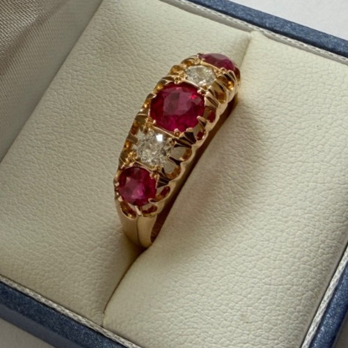 Antique 18ct gold rubellite - antique,