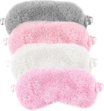 4 Pack Sleepover Eye Masks Girls Kids Sleep Mask Party Favour Supplies Fluffy 