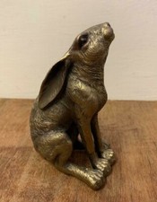 Moon Gazing Hare Statue Ornament Sculpture Bronzed Reflections  28617