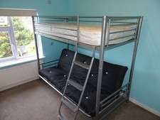 Joseph Metal bunk bed with settee and mattress 