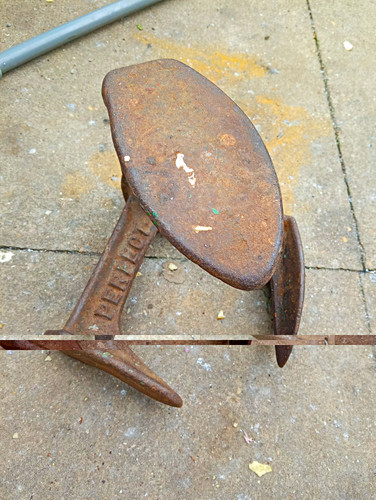 Vintage metal cobbler - metal, shoe