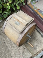 Antique Original Early Wooden Table Top Barrel Style Butter Churn Hand Crank old