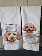 Mini Doodle Hand Towel - Cockapoo Bathroom Towel Brand New 2 Towels
