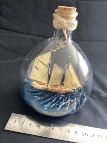 Vintage 1970s ship bottle - ship, a