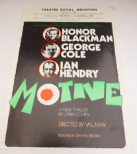Honor Blackman George Cole Ian Hendry Motive Brighton Theatre Flyer 1976