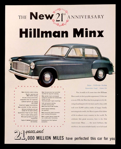 1950 hillman minx vintage - 1950's,