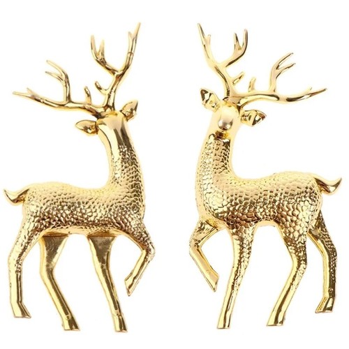 Gold reindeer ornament deer - ornament,