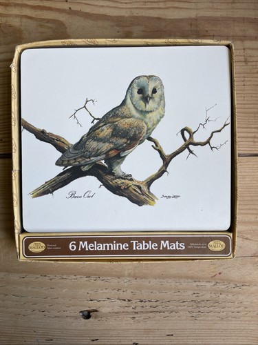 Vintage set melamine - of, owl