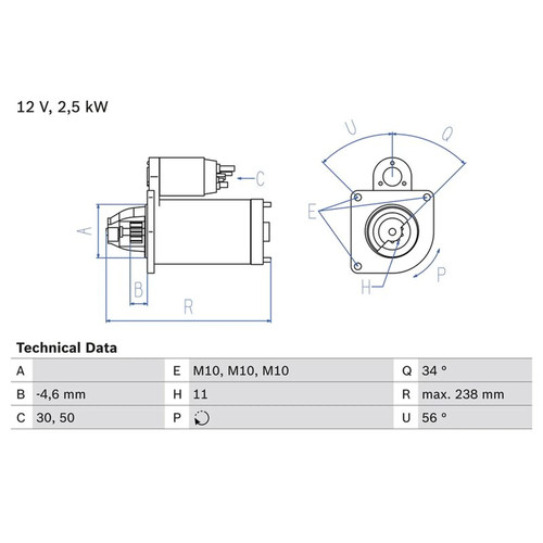 Bosch starter motor - starter, 12v