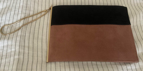 Reiss black tan suede - black, clutch